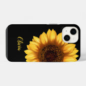 ひまわりの花の芸術的な野生の花 iPhoneケース (裏面横)
