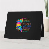 ひまわりの花はおばあちゃんの力を過小評価しない カード (裏面)