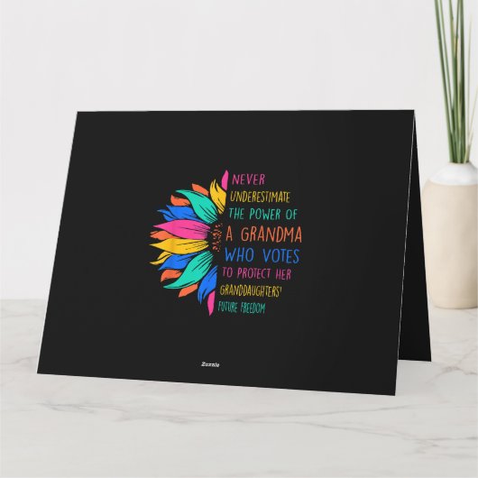 ひまわりの花はおばあちゃんの力を過小評価しない カード (裏面)