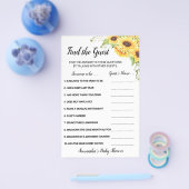 ひまわりの花はゲスト赤ちゃんシャワーゲームカードを見つける チラシ (シングル)