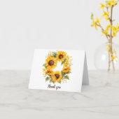 ひまわりの花びら結婚：のサンキューカード カード (黄色い花)