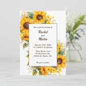 ひまわりの花びら:パーソナライズされた結婚式招待状 招待状 (スタンド正面)