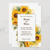 ひまわりの花びら:パーソナライズされた結婚式招待状 招待状 (正面/裏面)