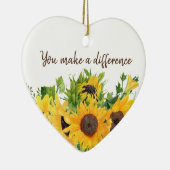 ひまわりの花を作る引用文 セラミックオーナメント (右)