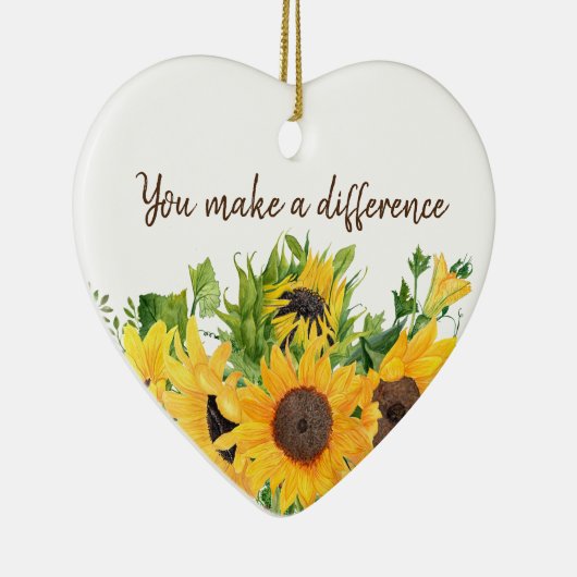 ひまわりの花を作る引用文 セラミックオーナメント (右)