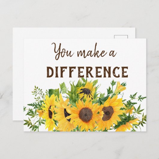 ひまわりの花を作る引用文 ポストカード (正面/裏面)