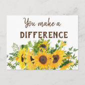 ひまわりの花を作る引用文 ポストカード (正面)