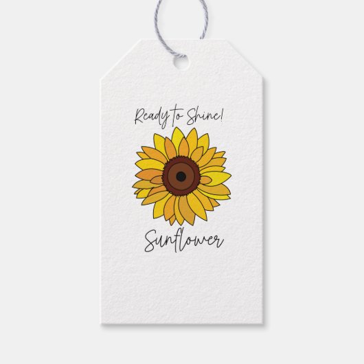 ひまわりの花を咲かせるひまわり ギフトタグ (正面)