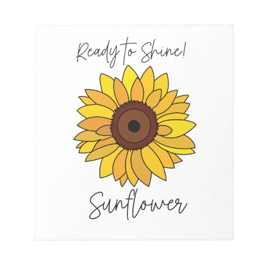 ひまわりの花を咲かせるひまわり ノートパッド (正面)