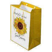 ひまわりの花を咲かせるひまわり ミディアムペーパーバッグ (裏面アングル)