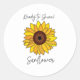 ひまわりの花を咲かせるひまわり ラウンドシール