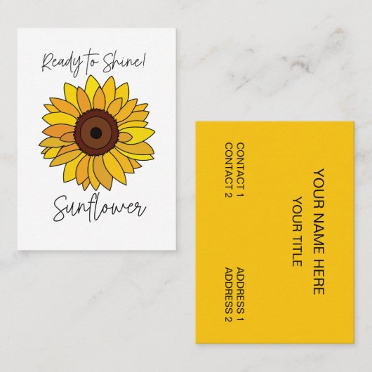 ひまわりの花を咲かせるひまわり 名刺 (正面/裏面)
