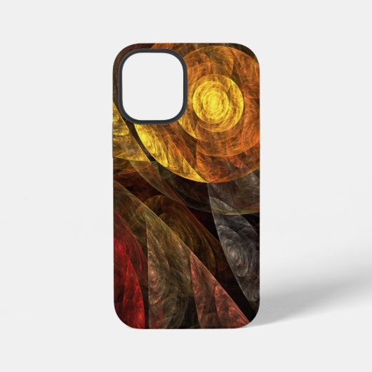 ひまわりの花モダン抽象芸術パターン iPhoneケース (裏面)