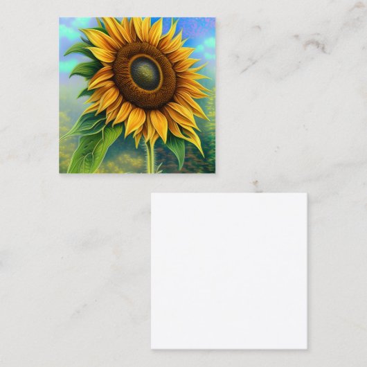 ひまわりの花人気があるは愛される花 スクエア名刺 (正面/裏面)