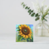 ひまわりの花人気があるは愛される花 スクエア名刺 (スタンド正面)