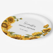 ひまわりの花嫁のシャワー ペーパープレート (アングル)