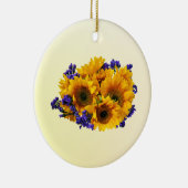 ひまわりの花束と紫の花束 セラミックオーナメント (右)