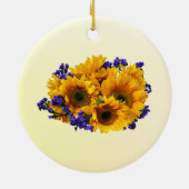 ひまわりの花束と紫の花束 セラミックオーナメント (裏面)