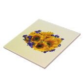 ひまわりの花束と紫の花束 タイル (側面)