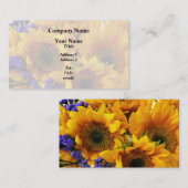 ひまわりの花束と紫の花束 名刺 (正面/裏面)
