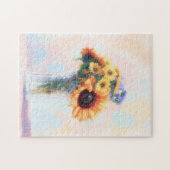 ひまわりの花束のフラワーアートパズル ジグソーパズル (横)