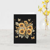 ひまわりの花束の植物画 カード (黄色い花)