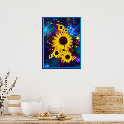 ひまわりの花束 ポスター (キッチン)