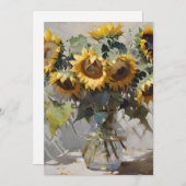ひまわりの花束A -油 シーズンカード (正面/裏面)