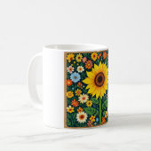 ひまわりの花柄マグカップ コーヒーマグカップ (正面左)