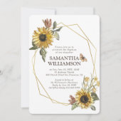 ひまわりの花模様のための素朴バプテスマ 招待状 (正面)