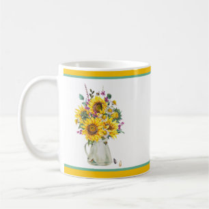 ひまわりの花瓶 コーヒーマグカップ