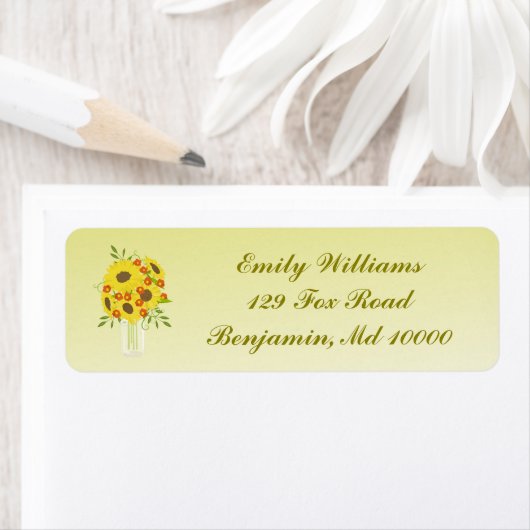 ひまわりの花瓶 ラベル (インサイチュ)