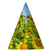 ひまわりの花畑、夏の晴れた日。 パーティーハット (裏面)