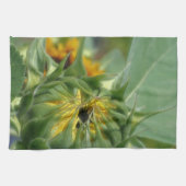 ひまわりの花開く   キッチンタオル (横)