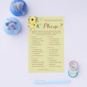 ひまわりの花電話シャワーゲームカードに付いているもの チラシ (シングル)