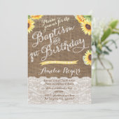 ひまわりの花1歳の誕生日小さな女の子 招待状 (スタンド正面)