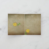 ひまわりの花 – ありがとう – Brown Texture サンキューカード (内部)