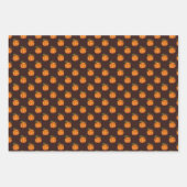 ひまわりの花、かぼちゃと茶色のキノコ ラッピングペーパーシート (正面2)