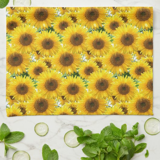 ひまわりの花 キッチンタオル (折り畳み)
