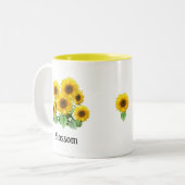 ひまわりの花 ツートーンマグカップ (正面左)