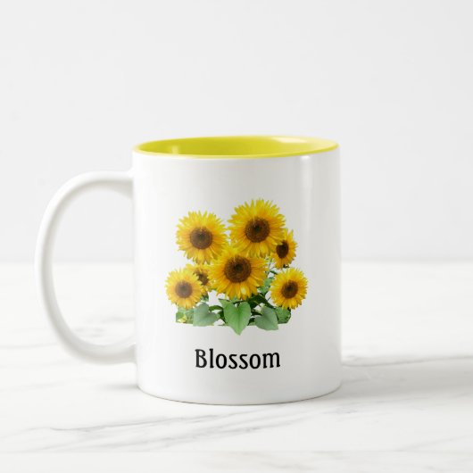 ひまわりの花 ツートーンマグカップ (左)
