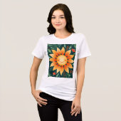 ひまわりの花 トライブレンドTシャツ (正面全面)