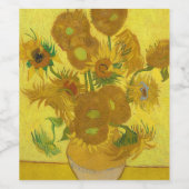 ひまわりの花， 1889年ビンセント・ヴァン・ゴッホ ワインラベル (シングルラベル)