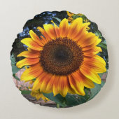 ひまわりの装飾用クッション ラウンドクッション (正面)