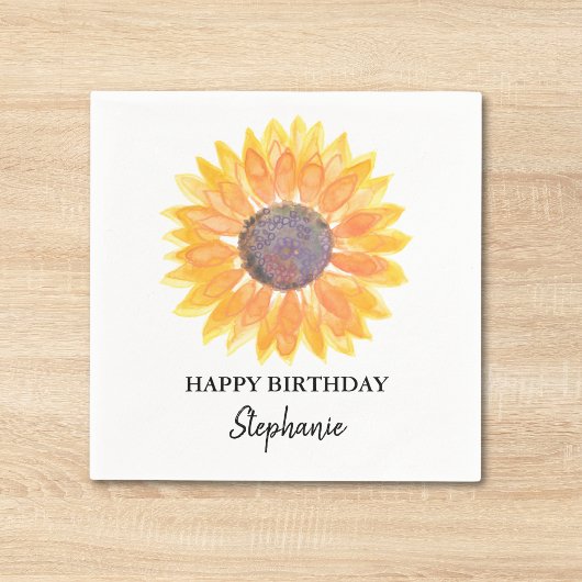ひまわりの誕生日パーティー スタンダードカクテルナプキン
