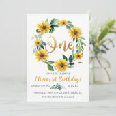 ひまわりの誕生日招待状 招待状 (スタンド正面)