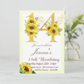 ひまわりの誕生日招待状、14歳の誕生日 招待状 (スタンド正面)