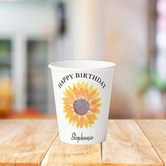 ひまわりの誕生日 紙コップ