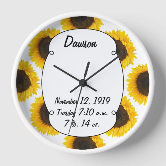 ひまわりの贈り物 壁時計 (正面)