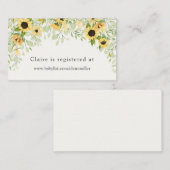 ひまわりの赤ちゃんシャワーレジストリ格納カード エンクロージャーカード (正面/裏面)